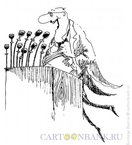 Карикатура: Рюмки-микрофоны, Богорад Виктор