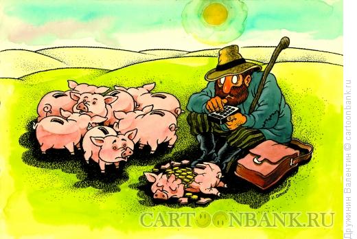 Карикатура: Пастух, Дружинин Валентин