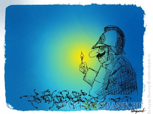 Карикатура: Бессоница пожарного, Богорад Виктор