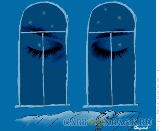 Карикатура: Спящая ночь, Богорад Виктор