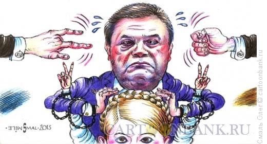 Карикатура: Янукович и Тимошенко, Смаль Олег