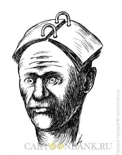 Карикатура: голова человека, Гурский Аркадий