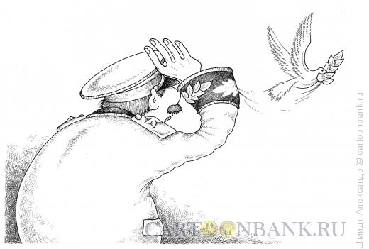 Карикатура: Голубь мира (ч/б), Шмидт Александр