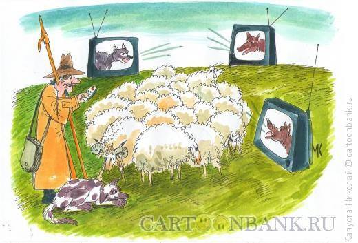 Карикатура: Пастух-рационализатор, Капуста Николай