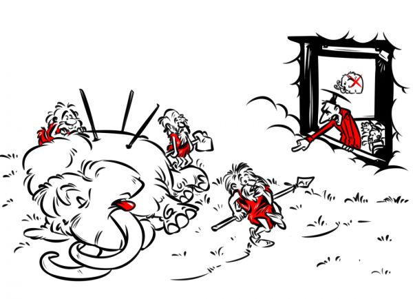 Карикатура: Ученые нашли виновных в истреблении мамонтов, Эфен Гайдэ