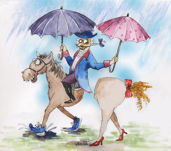 Карикатура: дождик, Алла Сердюкова