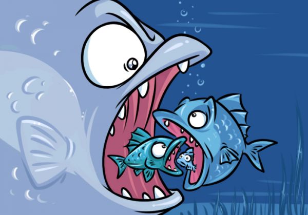 Карикатура: Большая рыба, Эфен Гайдэ