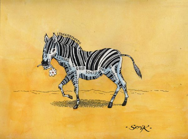 Карикатура: Отцифрованная зебра, Кир Непьющий