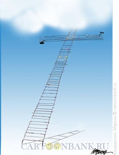 Карикатура: Лестница Крест Небо Гвозди, Бондаренко Марина