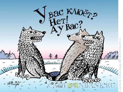 Карикатура: Зимняя рыбалка, Сергеев Александр