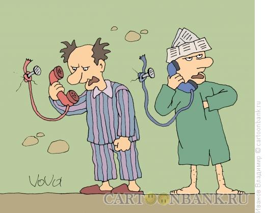Карикатура: Телефон в психушке, Иванов Владимир