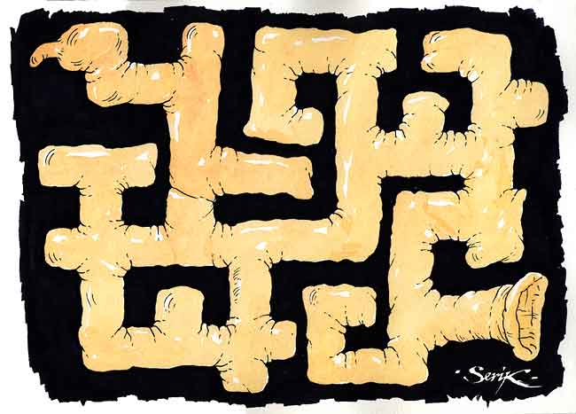 Карикатура: Выход найдёт лишь мудрый, Кир Непьющий