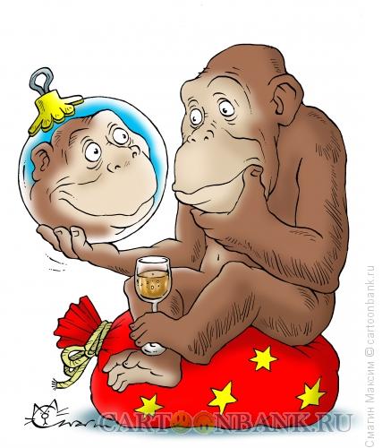 Карикатура: Новогодние размышления, Смагин Максим