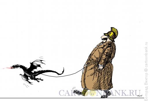 Карикатура: На прогулке, Богорад Виктор