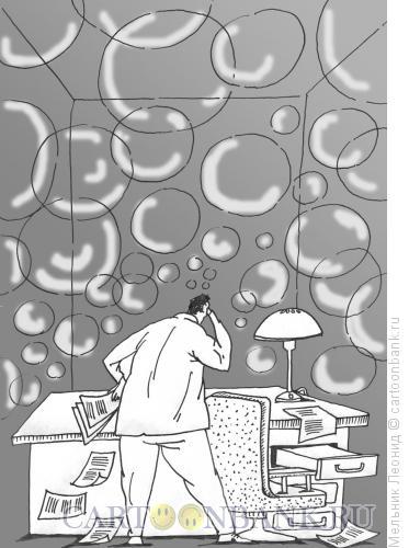 Карикатура: Мыльные пузыри обещаний, Мельник Леонид