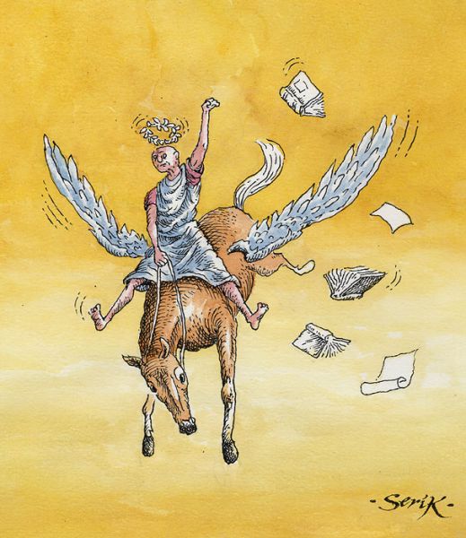 Карикатура: Родео на Парнасе, Кир Непьющий