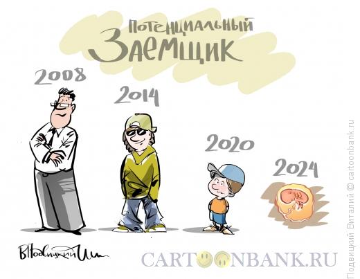 Карикатура: Эволюция заемщика, Подвицкий Виталий