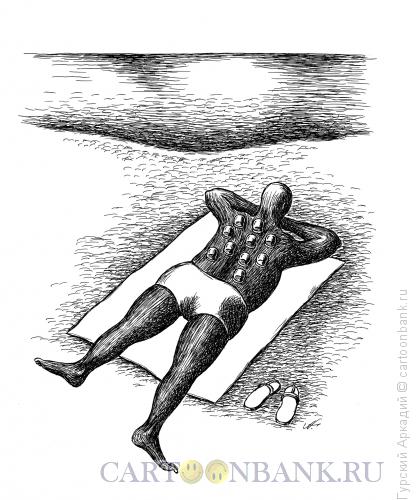 Карикатура: на пляже, Гурский Аркадий