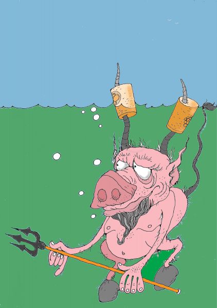 Карикатура: Подводная охота, михаил ларичев