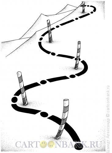 Карикатура: Горная граница  (ч/б), Шмидт Александр