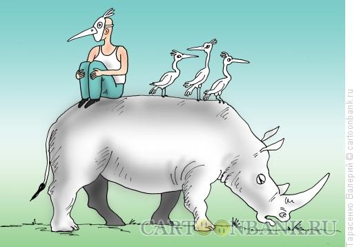 Карикатура: Слепой носорог, Тарасенко Валерий