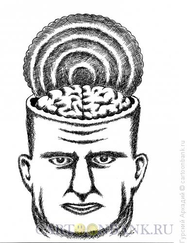 Карикатура: голова с мозгами, Гурский Аркадий