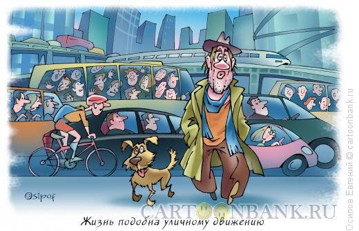 Карикатура: Жизнь - это уличное движение, Осипов Евгений