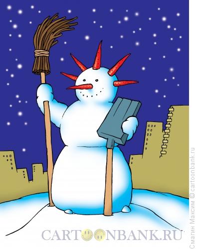Карикатура: Снеговик свободы, Смагин Максим
