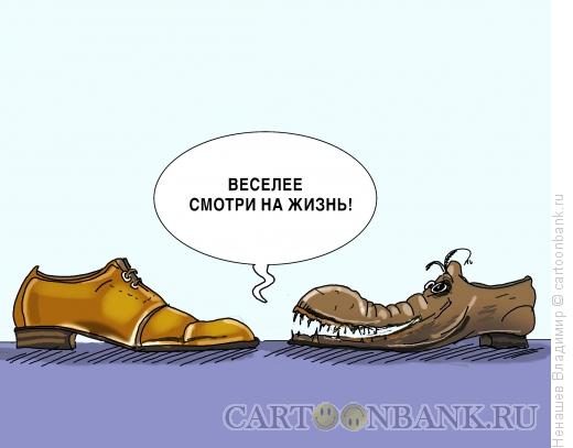 Карикатура: оптимизм разутых, Ненашев Владимир