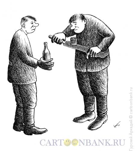Карикатура: выпивание рюмки, Гурский Аркадий