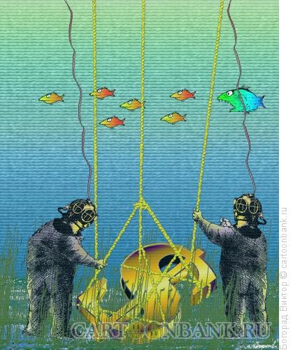 Карикатура: Падение доллара на дно, Богорад Виктор