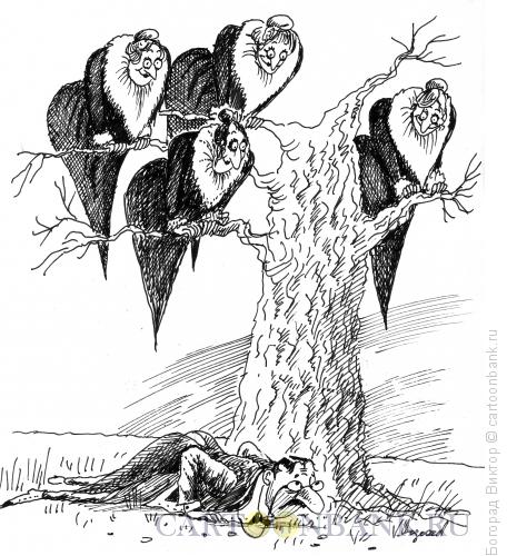 Карикатура: Богатый дядя и его родственники, Богорад Виктор