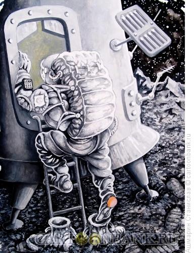 Карикатура: Ахиллесова пята субсидирования космических полётов., Ашмарин Станислав