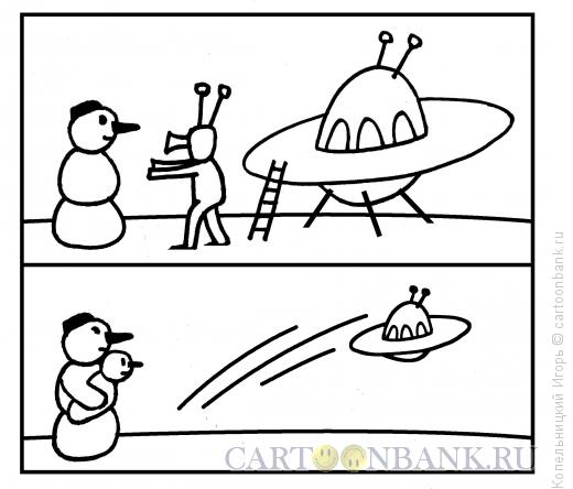 Карикатура: снеговик, Копельницкий Игорь