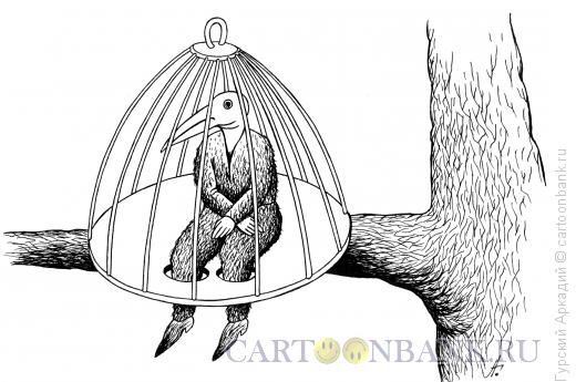 Карикатура: человек-птица, Гурский Аркадий