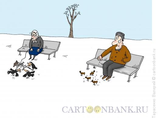Карикатура: Корм для птиц, Тарасенко Валерий