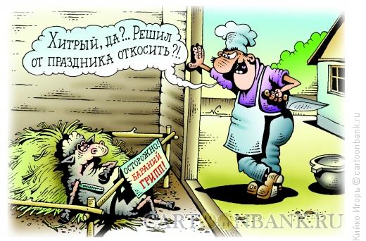 Карикатура: Бараний грипп, Кийко Игорь