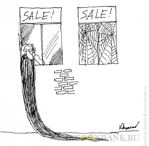 Карикатура: Затянувшаяся продажа недвижимости, Богорад Виктор