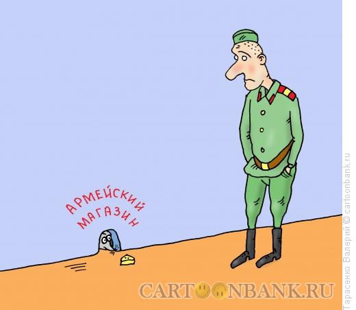 Карикатура: Армейский магазин, Тарасенко Валерий