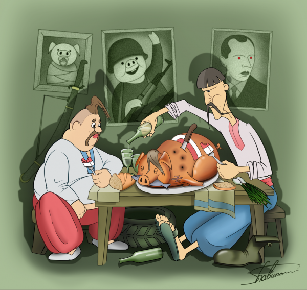 Карикатура: Побратимы, Александр Шабунов