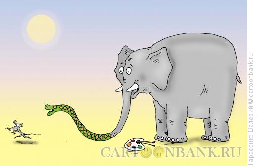 Карикатура: Слон-анималист, Тарасенко Валерий