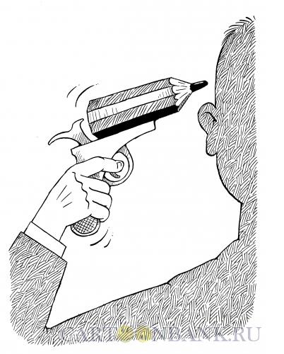 Карикатура: Карандаш-револьвер, Смагин Максим