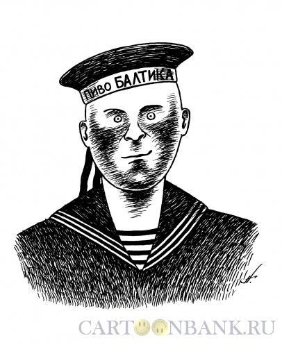 Карикатура: Матрос в бескозырке, Гурский Аркадий