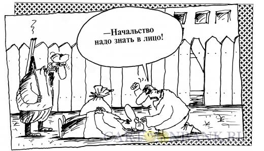Карикатура: Начальство надо знать в лицо!, Шилов Вячеслав