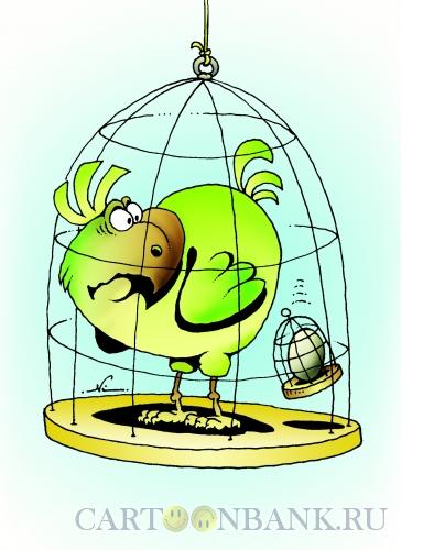 Карикатура: Яйцо в клетке, Кийко Игорь
