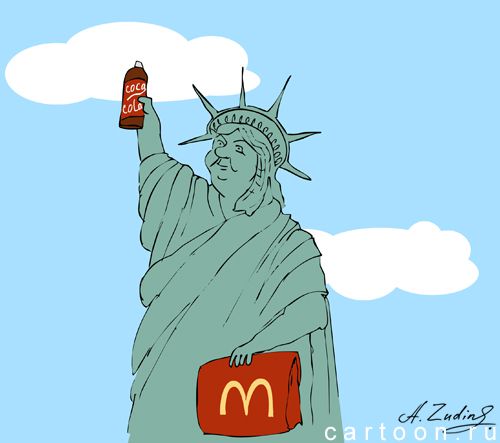 Карикатура: Американские ценности, Александр Зудин