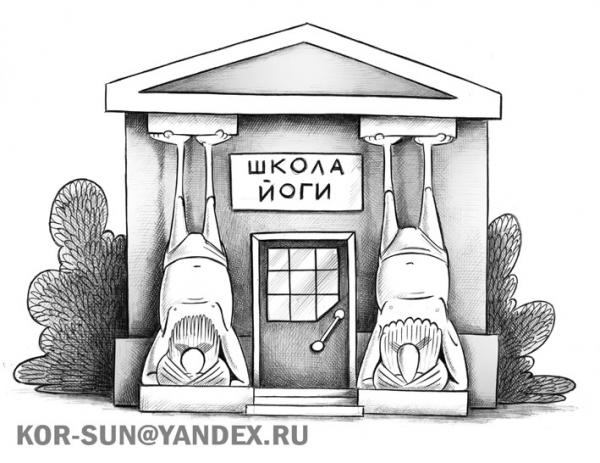 Карикатура: Школа йоги, Сергей Корсун