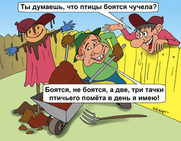Карикатура: Чучело соседа, Евгений Кран