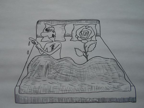Карикатура: Шипы и роза, Петров Александр