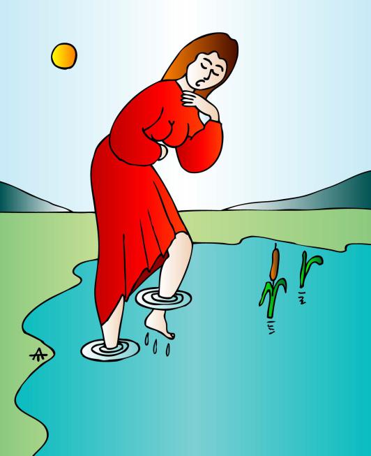 Карикатура: Девушка и река, Алексей Талимонов